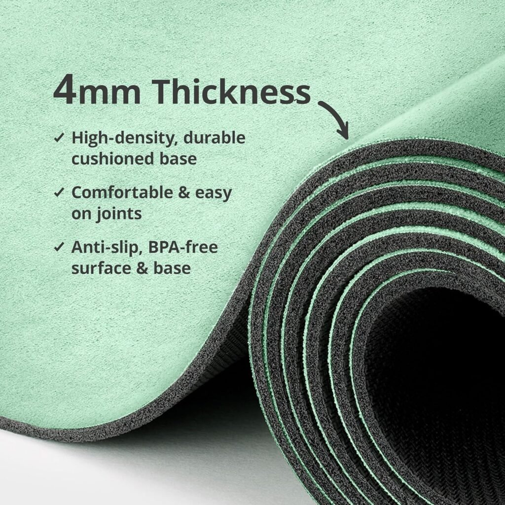 WeGym Premium Yoga Mat 4 mm Thick Large Exercise Mat Non-slip Anti-Tear Fitnesss Mat Men Womens Eco-friendly Yoga Mat for Yoga Pilates Home Workout