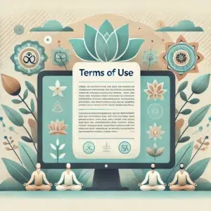 DALLE 2025-03-30 100144 - A calming professional website terms of use illustration featuring a yoga-themed legal document on a digital screen with subtle yoga symbols like - eYoga News Yoga themed computer screen showing Terms of Use.